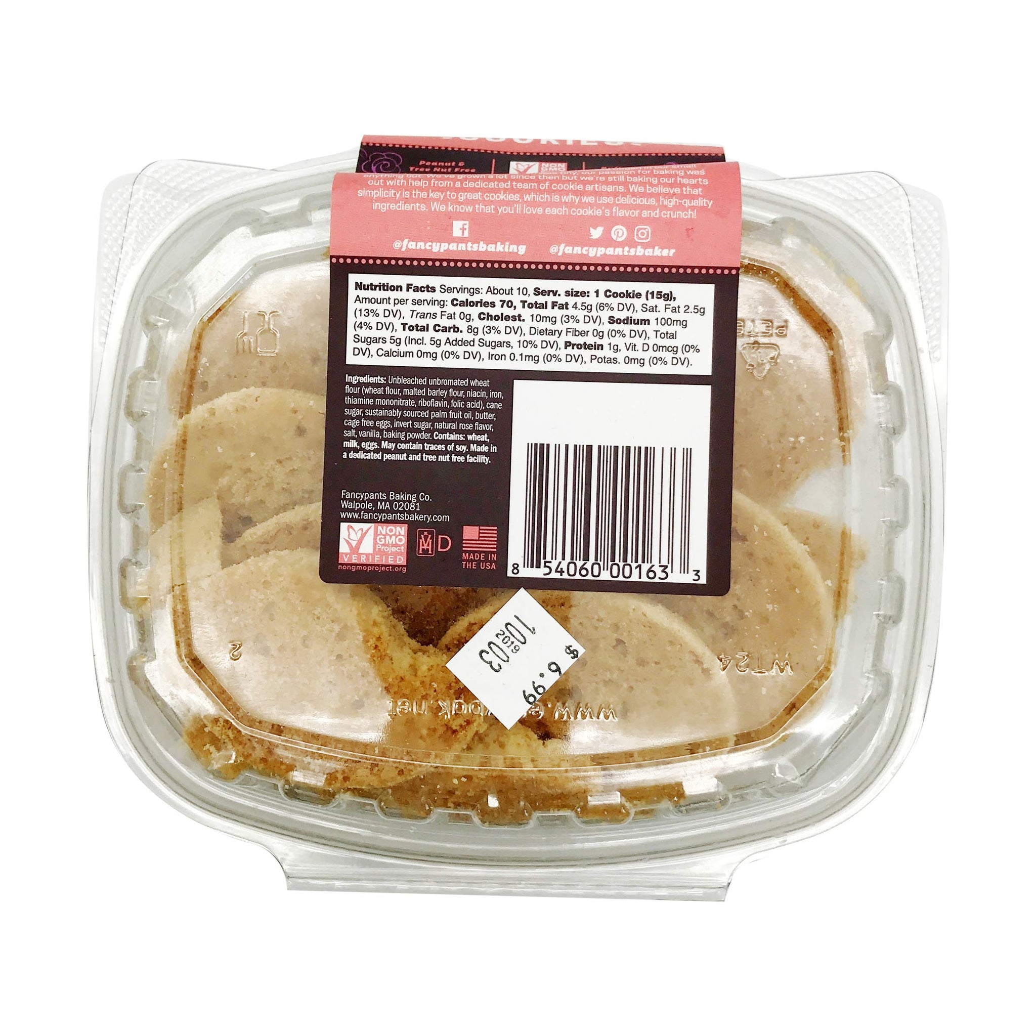 Fancypants Bakery, Cookies Vanilla Rose Crunch, 5 Ounce