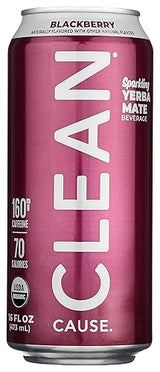 Clean Cause, Yerba Mate Blackberry Organic, 16 Fl Oz
