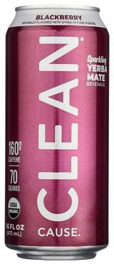 Clean Cause, Yerba Mate Blackberry Organic, 16 Fl Oz