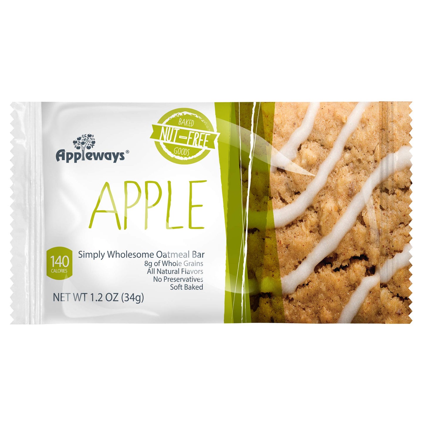 Appleways Simply Wholesome Oatmeal Bars, Apple, 1.2 oz, 216 count
