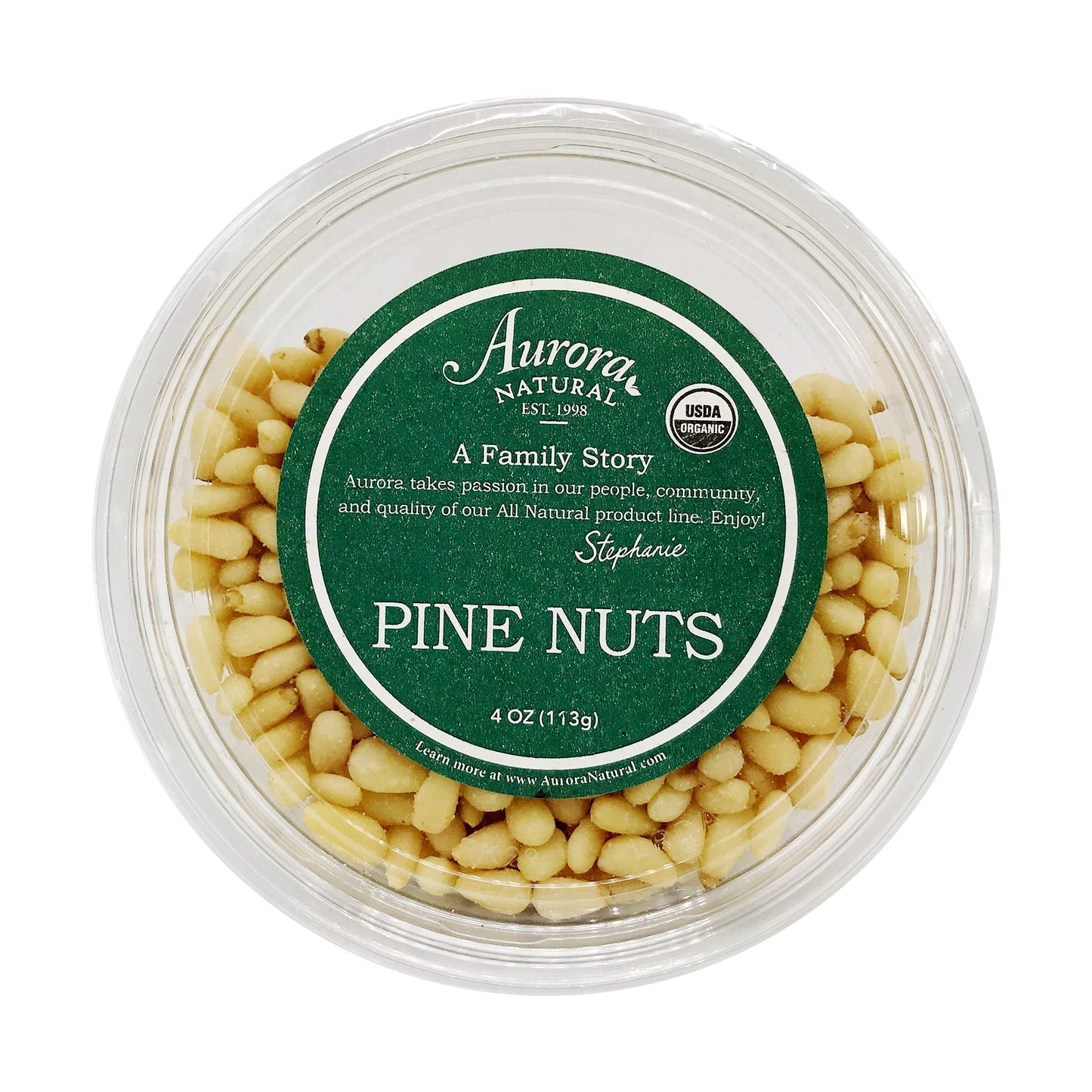 Aurora Natural Products Organic Pine Nuts, 4 Ounce - SET OF 2