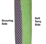 CleanAide Double-Sided Microfiber Sponge 2-in-1 Scrubber for Kitchen and Bathroom, Reusable Non-Scratch Dishwashing, Heavy-Duty Scouring, Absorbent