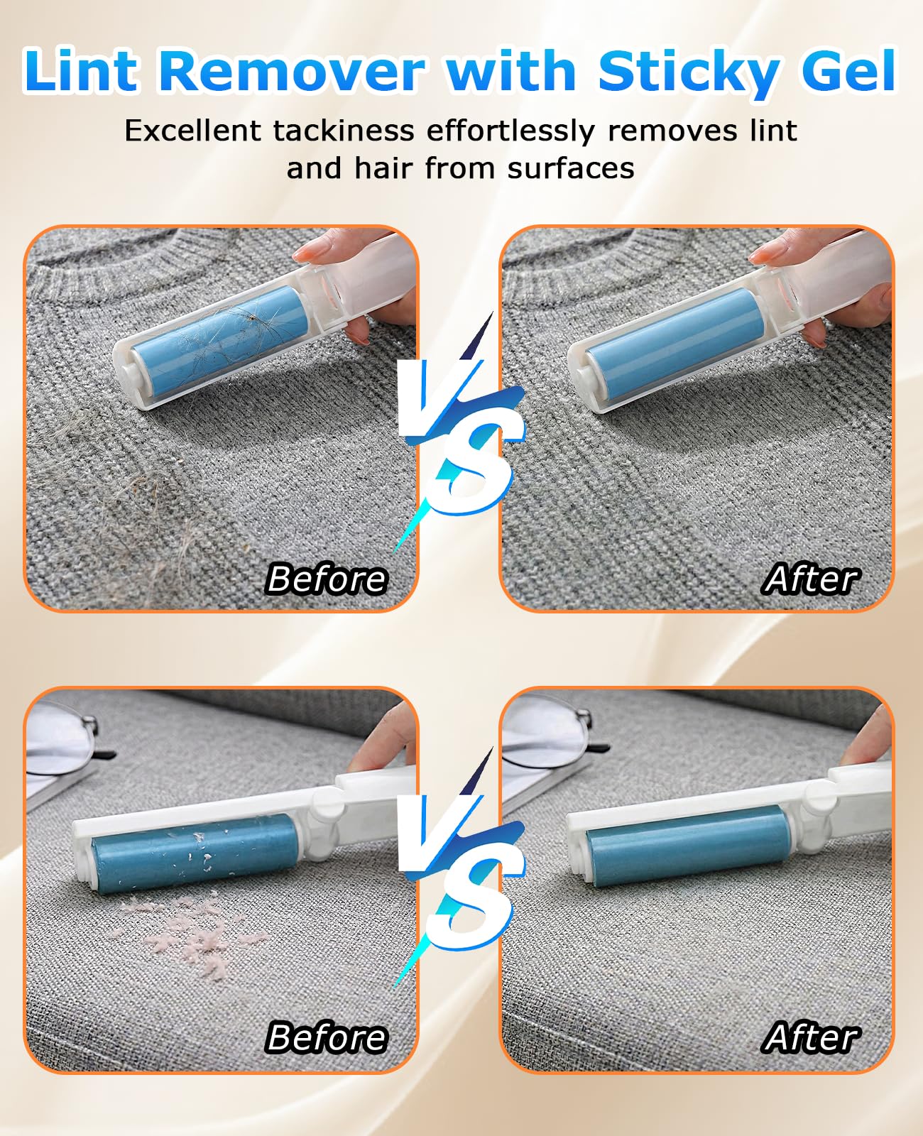 PASDUCHAS Mini Reusable Lint Roller, 15PCS Portable Washable Foldable Lint Remover Brush with Sticky Gel, Easy to Clean for Clothes and Pet Hair