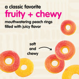 Snak Club Peach Rings Gummy Candy, Fruit Flavored Candy Gummies, Soft and Chewy, Gluten-Free and Vegan Snacks, 16 oz Resealable Bag