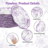 CENLBJ 100 Pcs Lavender Flower Paper Plates,Disposable Floral Party Plates Scalloped Dessert Plate for Wedding Birthday Baby Showers & Special Events