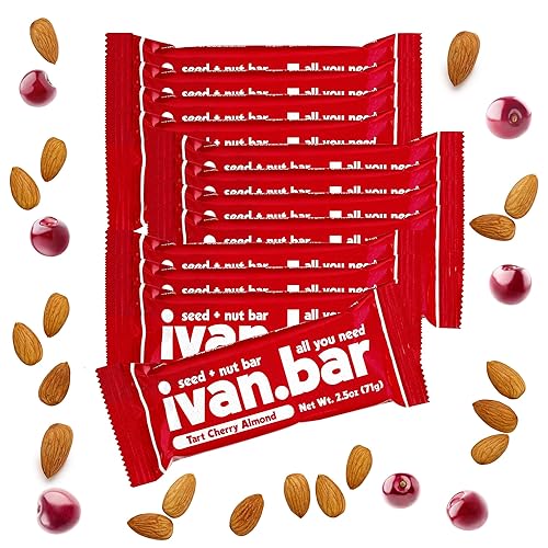 Protein Packed Energy Snack Bar | Provides Healthy Energy | Vegan, All Natural Ingredients | Soy, Dairy & Gluten Free (Tart Cherry - 12 Bars)