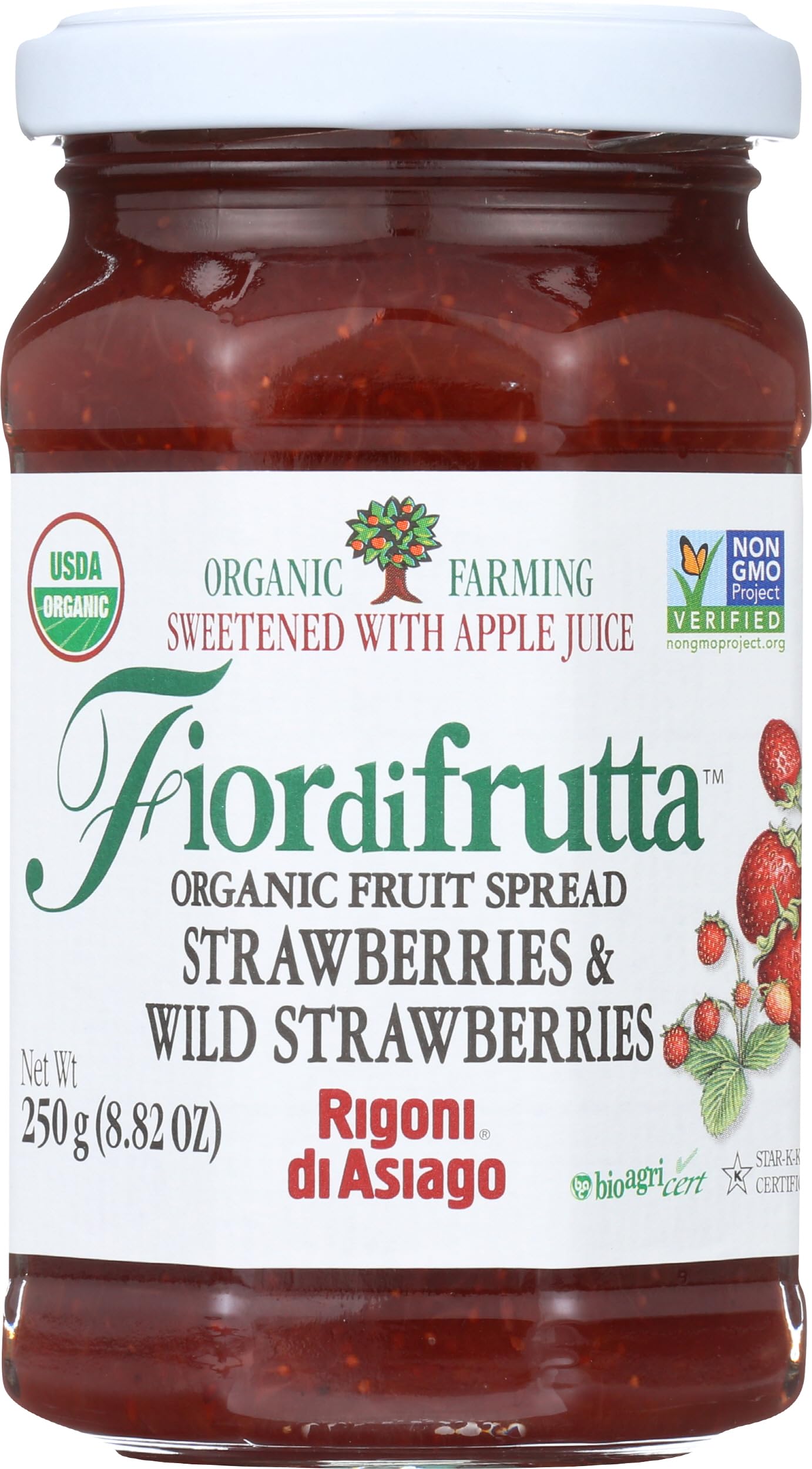 Rigoni Di Asiago Fiordifrutta Organic Fruit Spread, Strawberry, 8.82 Ounce