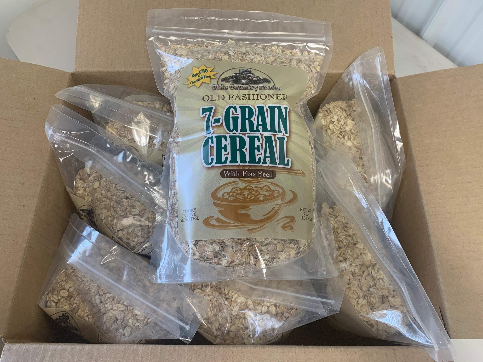 Old Fashioned 7 Grain Cereal with Flax Seed 24 Pounds (8x3 Pound Bag) by Wheat Montana Non-GMO, Chemical Free