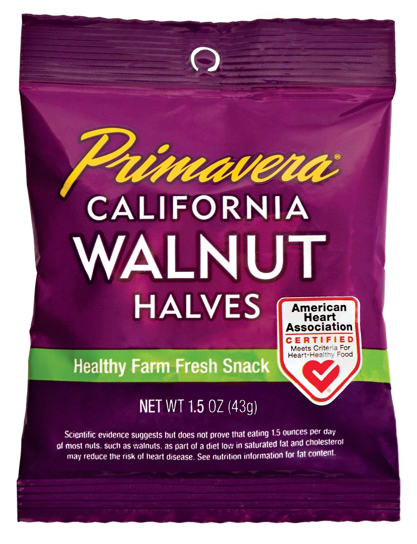 Primavera Snack Pack Walnuts Linden's Best - 10 Pack 1.5 oz Snack Light Halves