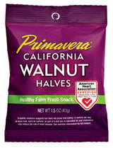 Primavera Snack Pack Walnuts Linden's Best - 10 Pack 1.5 oz Snack Light Halves