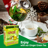 Green Ginger Tea - Refreshing Blend of Green Tea and Ginger with a Hint of Lemon | Antioxidant-Rich, Naturally Energizing Herbal Tea | Perfect