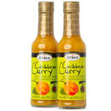 Grace Caribbean Curry Scotch Bonnet Hot Pepper Sauce 4.8oz - 2 Pack - Authentic Jamaican Scotch Bonnet Pepper Sauce with Caribbean Curry Spices
