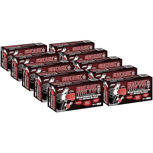 EPPCO Grease Bully Red 7-Mil Diamond Textured Nitrile Gloves - Powder & Latex Free - 10 Boxes Per Case