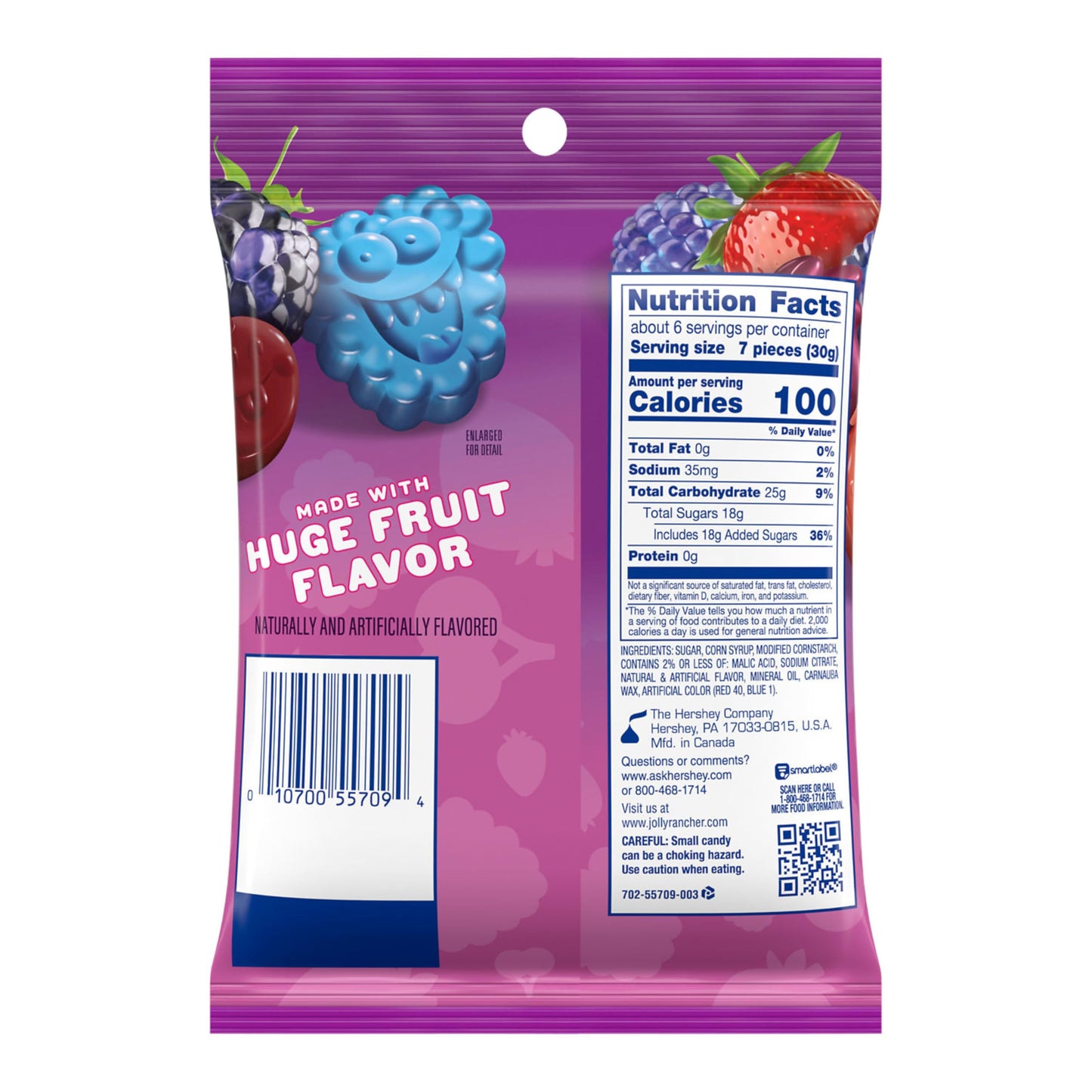 JOLLY RANCHER Gummies Very Berry Fruit Flavored Candy Bag, 6.5 oz