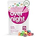 Oats Overnight Fruity Cereal - Overnight Oats with 20g Protein, High Fiber Breakfast Protein Shake - Gluten Free Oatmeal, Non GMO High Protein Oatmeal