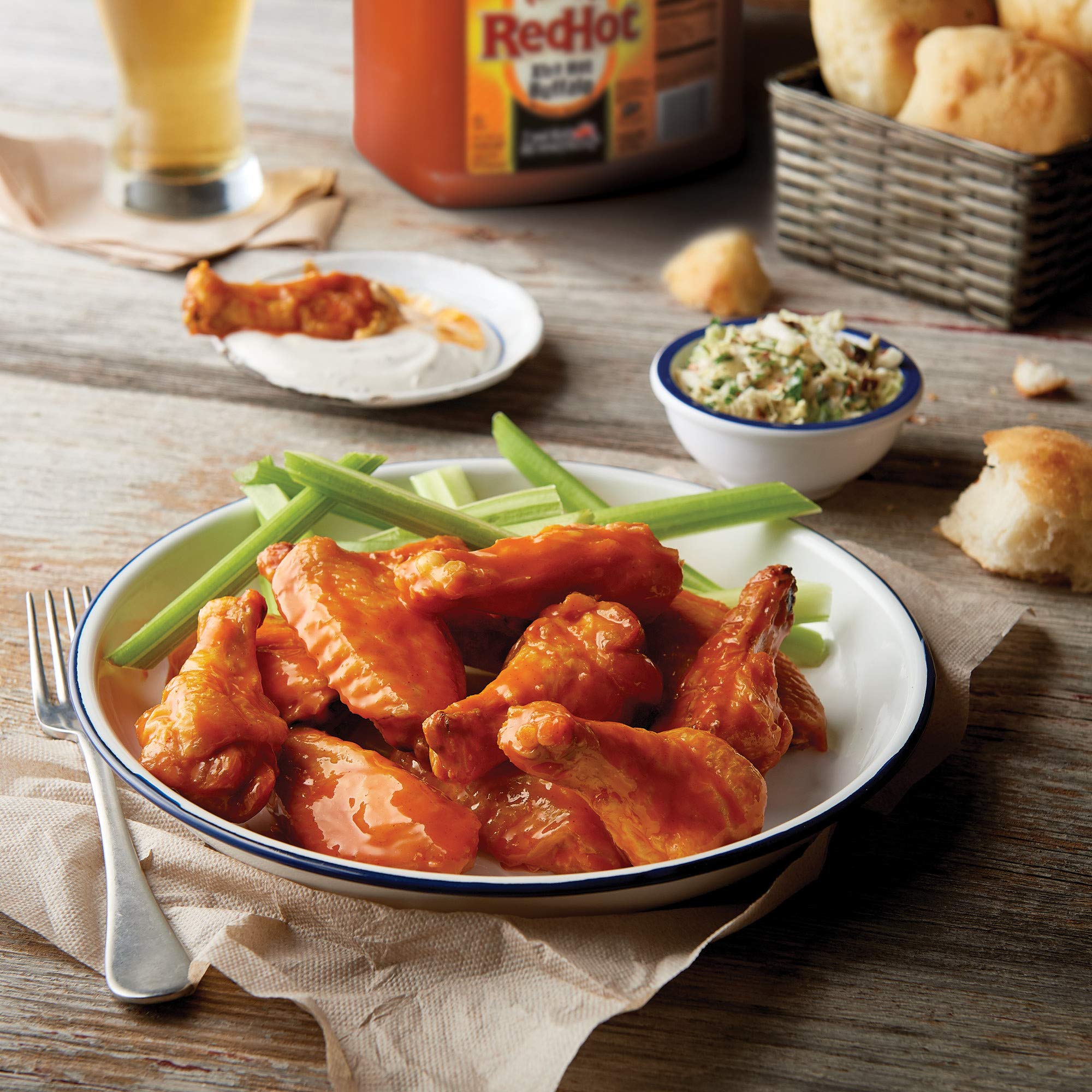 Frank's RedHot Xtra Hot Buffalo Wings Sauce, 1 gal - One Gallon Jug of Extra Hot Buffalo Wings Hot Sauce with 3x the Heat for Spicy Apps, Snacks