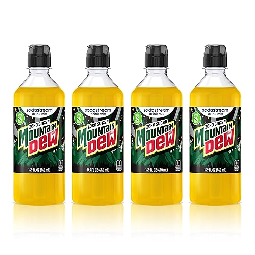 SodaStream® Mountain Dew Zero New Pour Bottles Soda Drink Mix, 14.9 Fl oz. (Pack of 4)