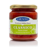 Giusto Sapore Traditional Organic Tomato Basil Italian Pasta Sauce 10oz - All Natural Non GMO Italian Premium Gourmet Brand - Made in Italy and Family