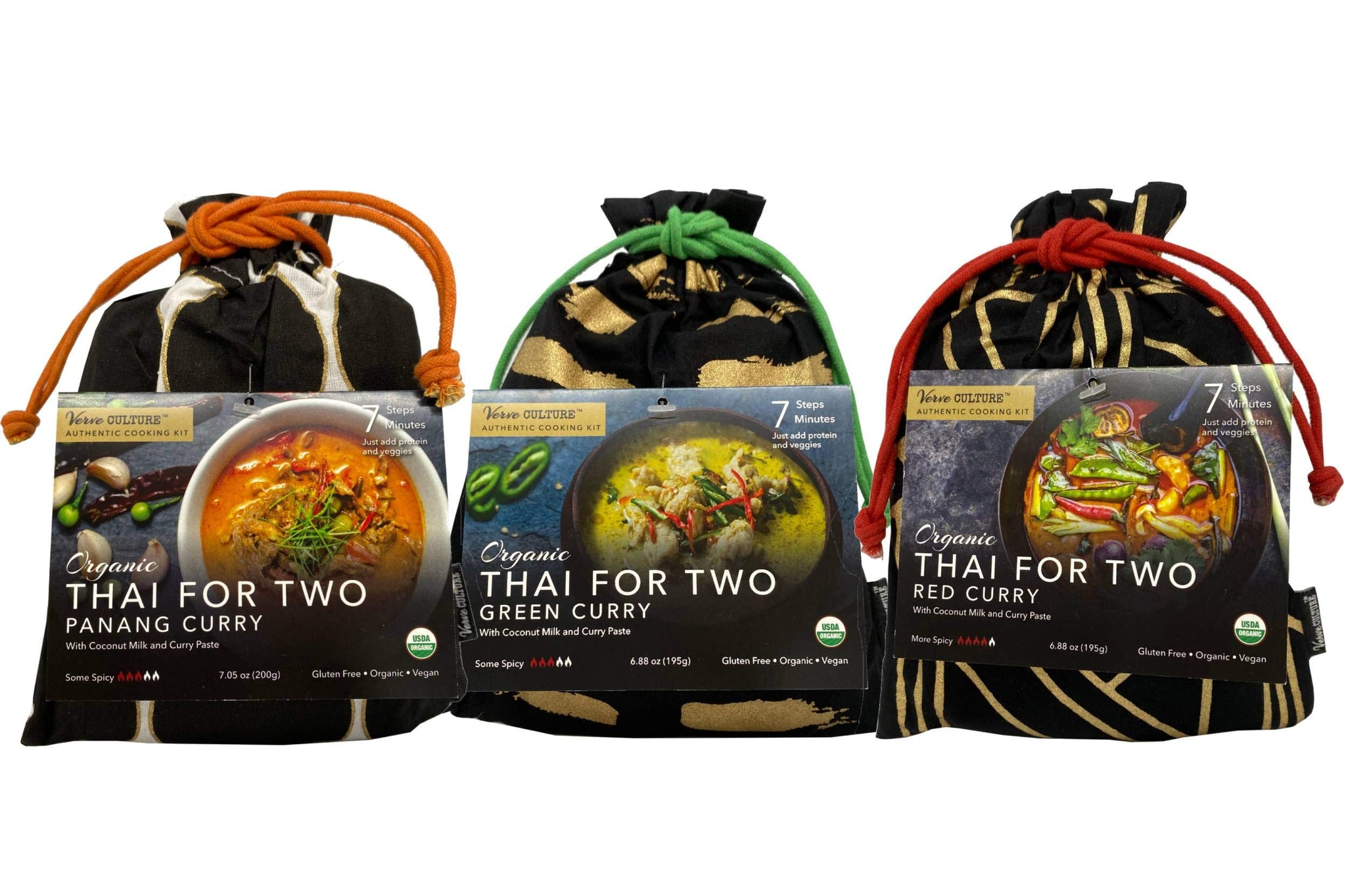 Verve Culture Thai for Two - Organic Thai Curry Cooking Sampler Kit | USDA Organic, Vegan, Gluten-Free | Made in Thailand