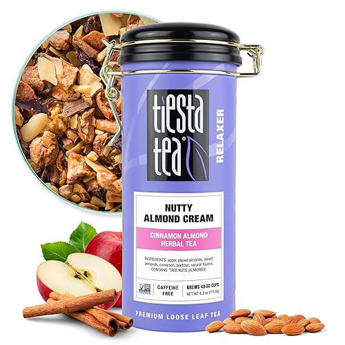 Tiesta Tea - Nutty Almond Cream, Premium Loose Leaf, Cinnamon Almond Herbal Tea Blend, Non-Caffeinated, Make Hot or Iced & Brews Up to 50 Cups, 6.2