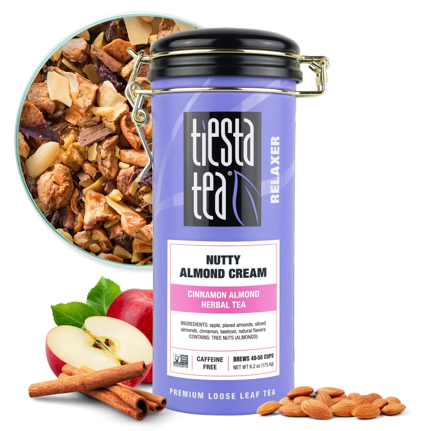 Tiesta Tea - Nutty Almond Cream, Premium Loose Leaf, Cinnamon Almond Herbal Tea Blend, Non-Caffeinated, Make Hot or Iced & Brews Up to 50 Cups, 6.2