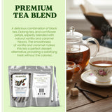 Nelson's Tea - Vanilla Caramel Earl Grey Loose Leaf Tea- Blend of Black Tea, Oolong, Cornflower Petals, and Natural Flavors- Tea or Dessert Smoothness