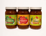 Golden Heart Haitian Epis Trio - Authentic All-Natural Caribbean Seasoning Paste Combo (Mild, Medium & Spicy) - Versatile Marinade & Flavor Base