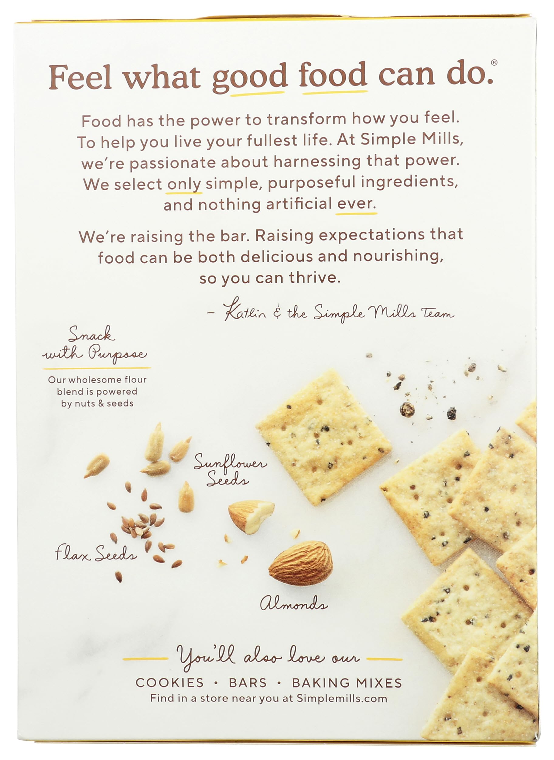 Simple Mills Almond Flour Crackers, Black Cracked Pepper - Gluten Free, Vegan, Healthy Snacks, Plant Based, 4.25 Ounce (Pack of 1)