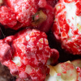 Sweet Candied Cherry Coated Popcorn | Chocolate Chip Finish | Pack of 3 | Made in Gibbon, NE | HR Poppin' Snacks