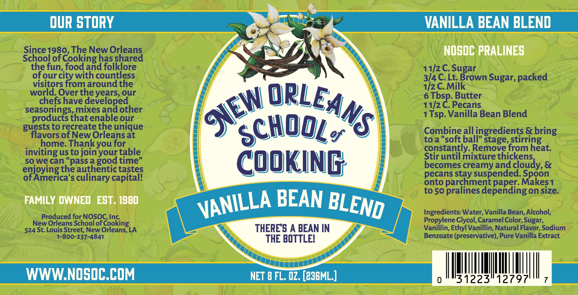 Vanilla Bean Extract Blend From New Orleans School of Cooking (8 oz, 236 ml)