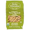 Pasta Toscana Organic Penne Rigate 1 lbs 2/Pack Imported from Italy Made with Wheat from Toscany