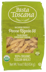 Pasta Toscana Organic Penne Rigate 1 lbs 2/Pack Imported from Italy Made with Wheat from Toscany