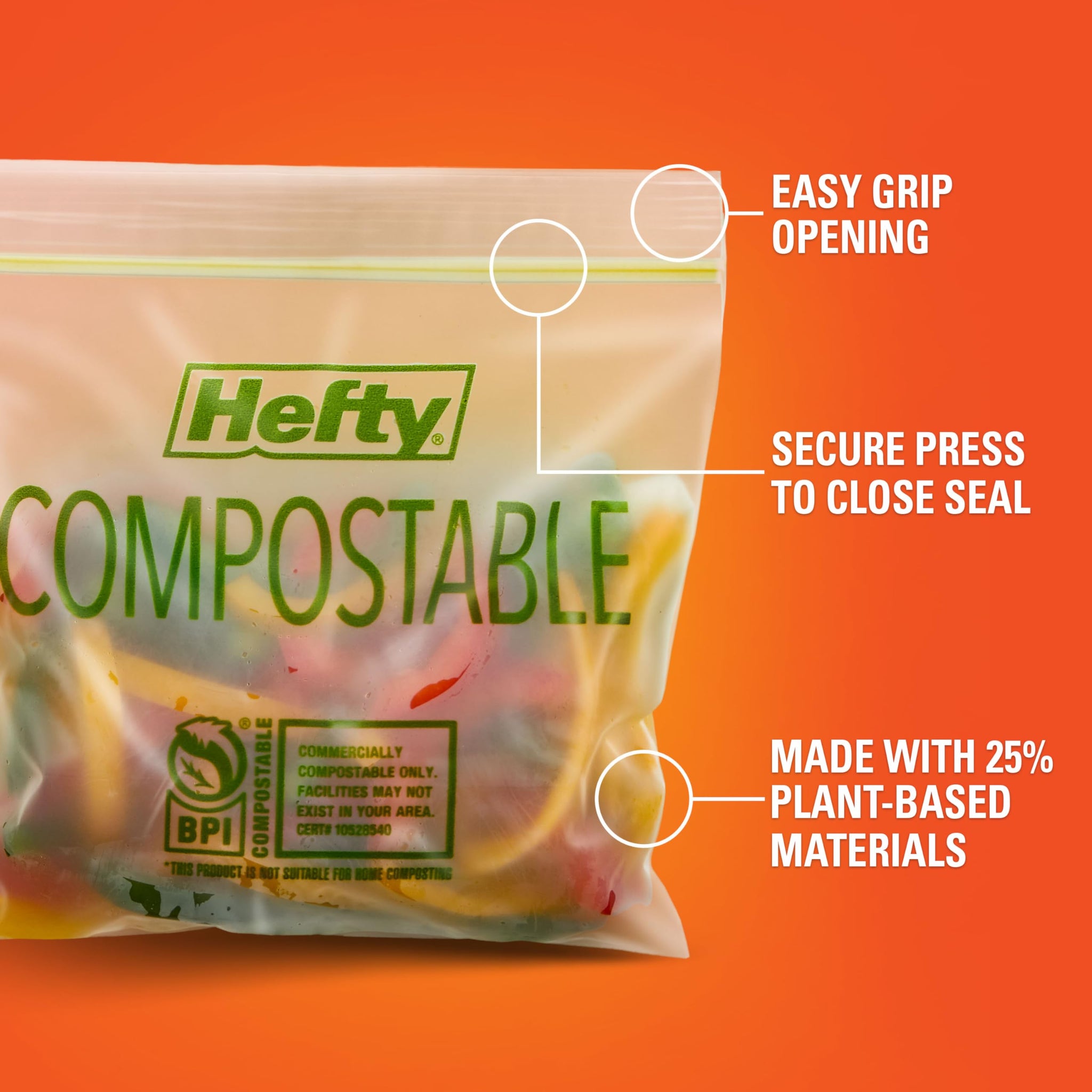 Hefty® Compostable Press-To-Close Sandwich 50 Count