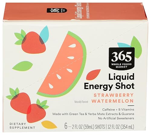 365 by Whole Foods Market, Energy Shot, Strawberry Watermelon, 2 Fl Oz, 6 Pack