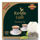 Kericho Gold Black Tea - Orange Pekoe Tea - Kenya Origin - Unique Flavor -100 Envelopes Tea Bags (Pack of 1)