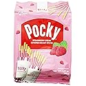Glico Pocky, Strawberry Cream Covered Biscuit Sticks, 9 Individual Packs, 3.81 Ounce Bag - 5 Count Display Box