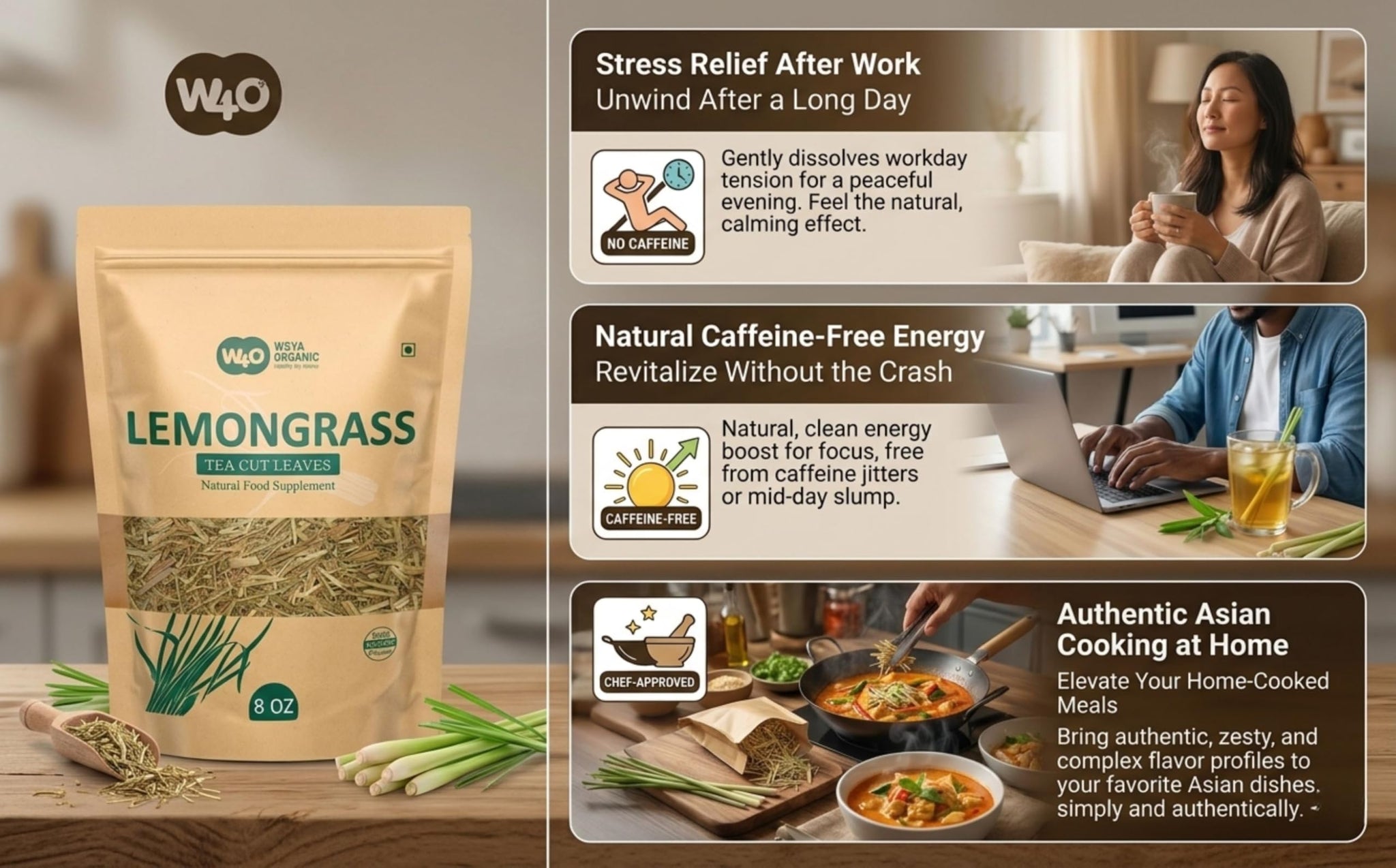 Lemongrass Loose Leaf Herbal Tea, Caffeine Free, 224g (8-ounce), Culinary Use (Pack of 1)
