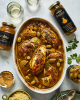 Mina Tagine Moroccan Chicken Simmer Sauce, 12 oz - Classic Ginger Saffron Made with Turmeric, Lemon & Olive Oil, Tagine Seasoning, Chicken Sauce