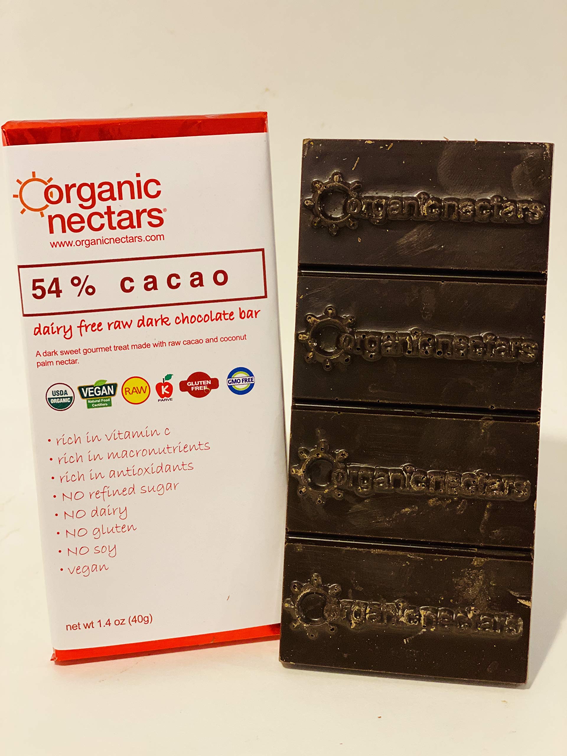 Organic Nectars Raw Chocolate Bar 54% Cacao (12 pack of 1.4 oz.)