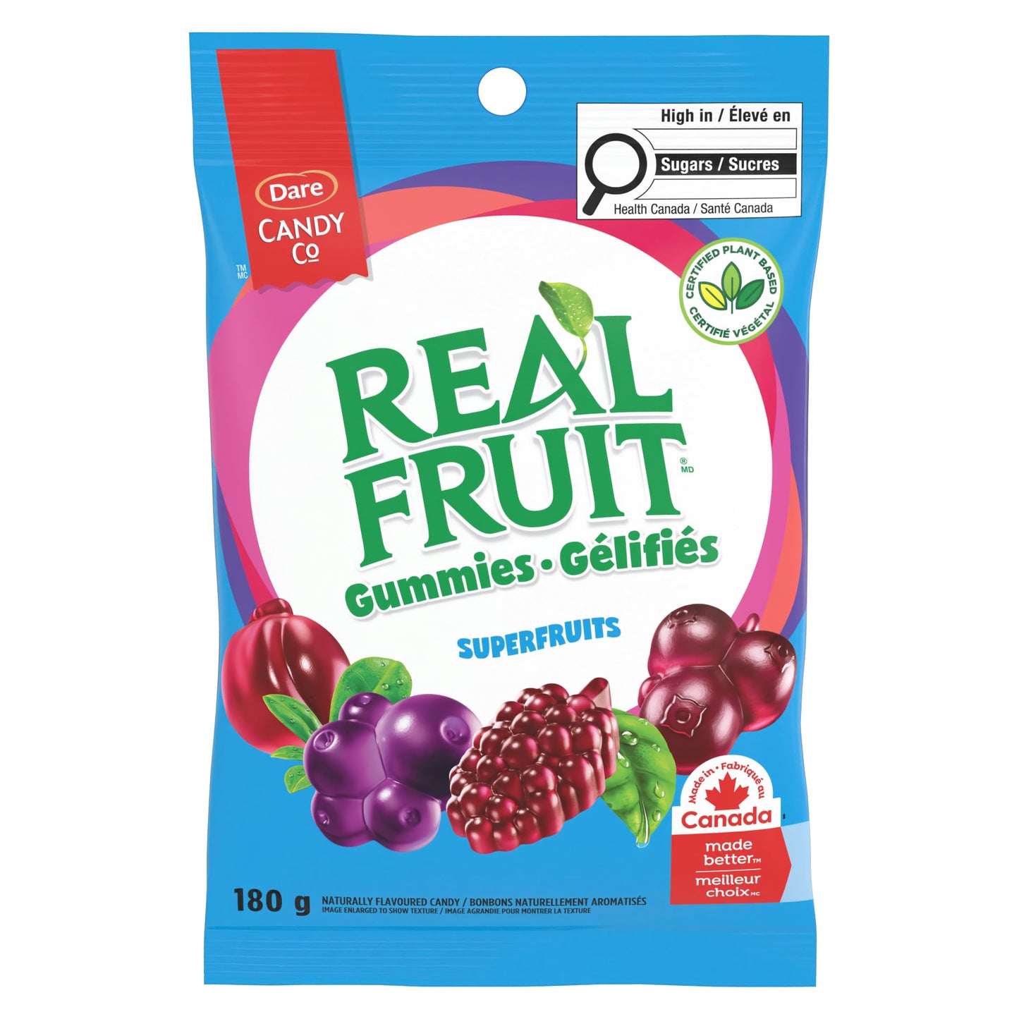 Dare RealFruit Gummies, Tropical Flavor, 180g/6.3 oz., Bag, {Imported from Canada}