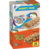 Cinnamon Toast Crunch and REESE'S PUFFS Cereal Treat Bars, Snack Bars, Value Pack, 28 Ct, 23.8 oz