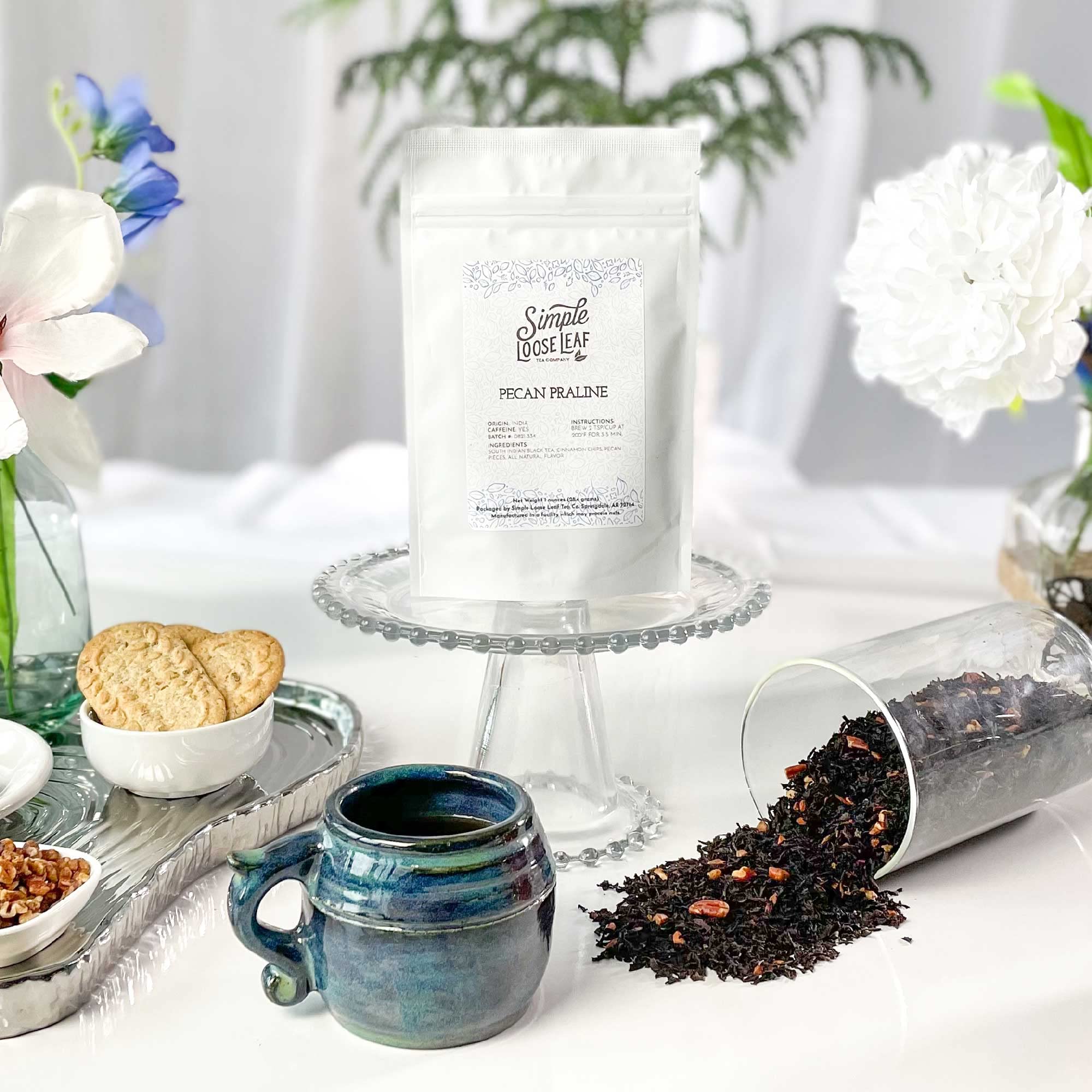 Simple Loose Leaf - Pecan Praline - Premium Loose Leaf Black Tea - High Caffeine - Rich and Nutty (4 Ounce)