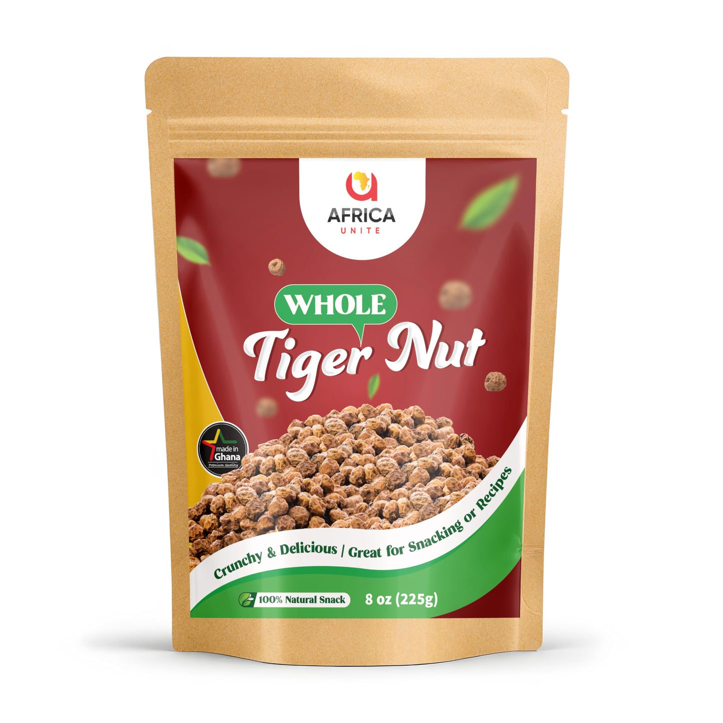 Whole Tiger Nuts (Chufa), Raw Dried Tigernuts for Snacking, Soaking & Cooking, Naturally Sweet, Unsweetened Culinary Ingredient, Product of Ghana, 8