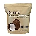 Anthony's Organic Coconut Flour, 4 lb, Batch Tested Gluten Free, Non GMO, Vegan, Keto Friendly
