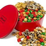 Christmas Popcorn Holiday Gift For Men Women Tin Assortment Caramel Candied Drizzled Food Gourmet Treats Red Green