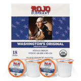 Rojo Elephant Washington’s Original Low-Acid Compatible Replacement for K-Cup Pods, Medium Roast, Premium Coffee, USDA Organic, 12g per Capsule, 18