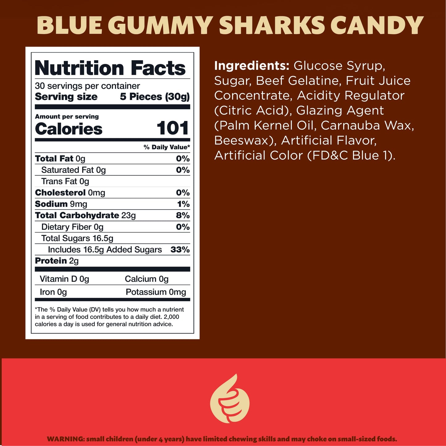 Blue Sharks Gummy Candy | 2-Pound Bag | Fruity Shark Candy for Snacking, Parties, Buffets, and Events | Fun Chewy Gummy Fish | Classic Blue Raspberry