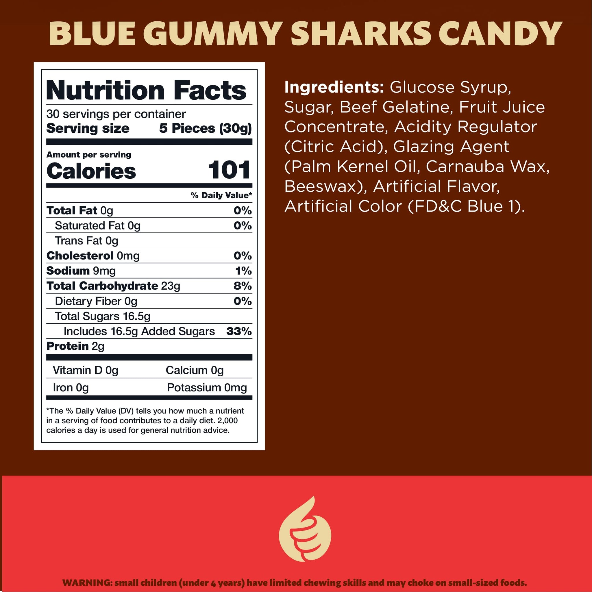 Blue Sharks Gummy Candy | 2-Pound Bag | Fruity Shark Candy for Snacking, Parties, Buffets, and Events | Fun Chewy Gummy Fish | Classic Blue Raspberry