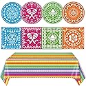 81PCS Mexican Fiesta Party Decorations Mexican Cinco De Mayo Party Decorations Supplies Mexican Disposable Paper Plates Napkins Mexico Plastic