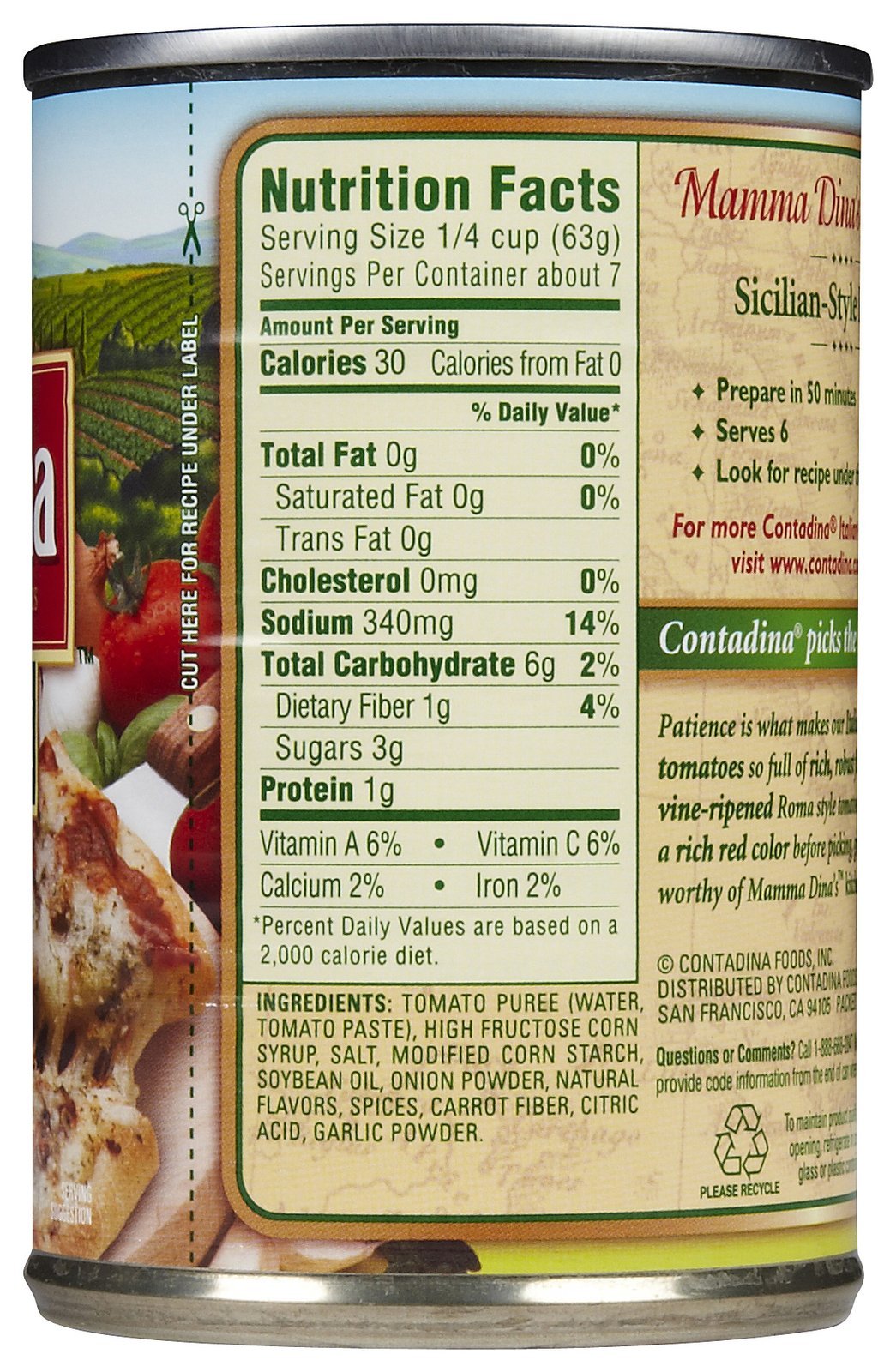 Contadina Canned Pizza Sauce with Natural Sea Salt, 15 Ounce